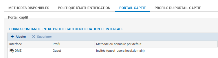 Liaison interface profil