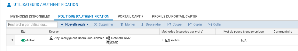 Politique d'authentification