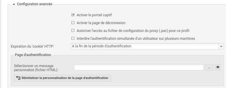 Activation du portail captif